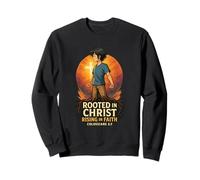 Faith-Based Design | Rooted and Rising Colossians 2:7 Sweatshirt