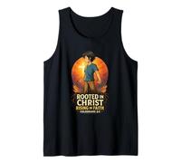 Faith-Based Design | Rooted and Rising Colossians 2:7 Tank Top