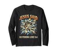 Faith Based Fishing Bass Angler Scripture Long Sleeve T-Shirt