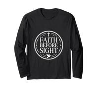 Faith Before Sight Christian Typography Long Sleeve T-Shirt