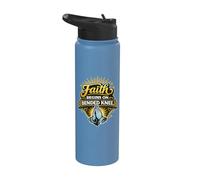 Faith Begins On Bended Knee Pun - Christian Pray Saying Stainless Steel Insulated Water Bottle