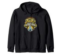 Faith Begins On Bended Knee Pun - Christian Pray Saying Zip Hoodie