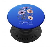Faith Blooms Here - Grow with Grace Scripture Art PopSockets Adhesive PopGrip
