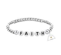 Faith Bracelet Gear-shaped White Hematite Bangle Mustard Seed Charm Religious Jewelry Gifts Y2149 (Triangle Mountain)