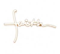 Faith Brooch Pin for Women Christian Inspirational Lapel Pin Minimalist Religious Jewelry Script Word Accessory, L, Zinc, no gemstone
