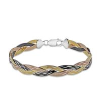 Faith & Brown Italian Crafted Four Tone Willow Triple Herringbone B... STERLING SILVER ONE SIZE