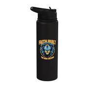 Faith Built Christian Lion Stainless Steel Insulated Water Bottle