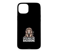Faith Built My Backbone Christian Lion Case for iPhone 15 Plus