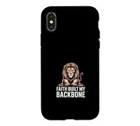 Faith Built My Backbone Christian Lion Case for iPhone X/XS