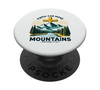 Faith Can Move Mountains Christian Bible Verse Design PopSockets Adhesive PopGrip