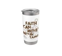 Faith Can Move Mountains Christian Scripture Back Print Stainless Steel Insulated Tumbler