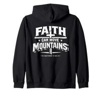 Faith Can Move Mountains Christian Scripture Design Zip Hoodie