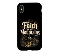 Faith Can Move Mountains Hiking Hiker Christian Gift Vintage Case for iPhone X/XS