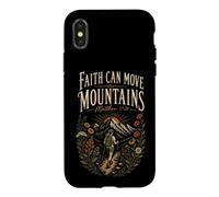 Faith Can Move Mountains Hiking Hiker Christian Gift Vintage Case for iPhone X/XS
