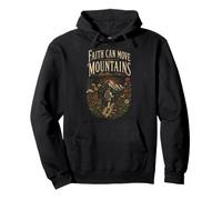 Faith Can Move Mountains Hiking Hiker Christian Gift Vintage Pullover Hoodie