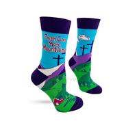 Faith Can Move Mountains Inspirational Women's Crew Socks - Scenic Christian Design, One Size Fits Most (Shoe Sizes 5-10)