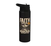 Faith Can Move Mountains Matthew 17 20 Bible Verse Christian Stainless Steel Insulated Water Bottle