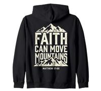 Faith Can Move Mountains Matthew 17:20 Christian Zip Hoodie