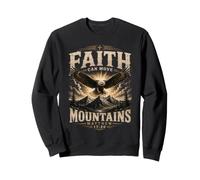 Faith Can Move Mountains Matthew 17:20 Vintage Graphic Eagle Sweatshirt