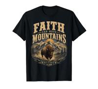 Faith Can Move Mountains Matthew 17:20 Vintage Graphic Value Graphic T-Shirt, Men, Black, S