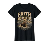 Faith Can Move Mountains Matthew 17:20 Vintage Graphic Value Graphic T-Shirt, Women, Black, M