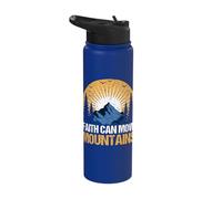 Faith Can Move Mountains Motivational Message Stainless Steel Insulated Water Bottle