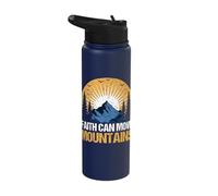 Faith Can Move Mountains Motivational Message Stainless Steel Insulated Water Bottle