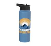 Faith Can Move Mountains Motivational Message Stainless Steel Insulated Water Bottle