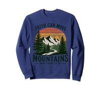 Faith Can Move Mountains Religious Christian Camping Retro Sweatshirt