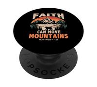 Faith Can Move Mountains Retro Sunset Bible Verse Christian PopSockets Adhesive PopGrip