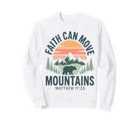 Faith Can Move Mountains Retro Sunset Bible Verse Christian Sweatshirt