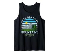 Faith Can Move Mountains Retro Sunset Bible Verse Christian Tank Top