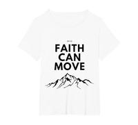Faith can Move Mountains T-Shirt, Women's Plus, White, 2X