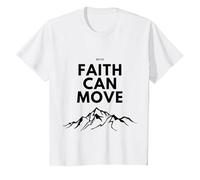 Faith can Move Mountains T-Shirt, Youth, White, Small