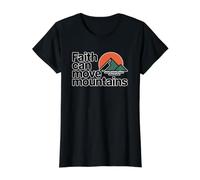 Faith Can Move Mountains Value Graphic T-Shirt, Women, Black, L