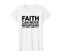 Faith Can Move Mountains Value Graphic T-Shirt, Women, White, M