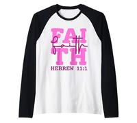 Faith Christian Design Inspired by Bible Verse Hebrews 11:1 Raglan Baseball Tee