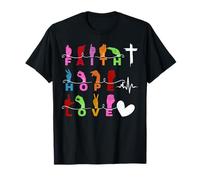 Faith Christian God Jesus ASL Sign Language Faith Hope Love T-Shirt