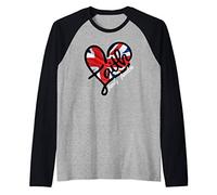 Faith Christian Heart British Flag Family Freedom Raglan Baseball Tee