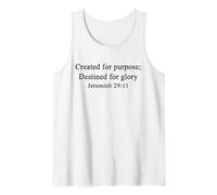 Faith Christian Shirts Created for Purpose Jeremiah 29:11 Tank Top