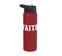 Faith Christian Spiritual Belief Religious Statement Stainless Steel Insulated Water Bottle