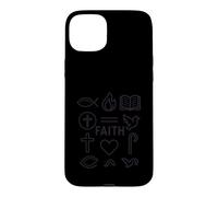 Faith Christian Symbols Outline Art Case for iPhone 15 Plus