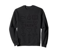 Faith Christian Symbols Outline Art Sweatshirt
