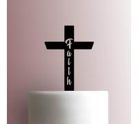 Faith Cross Acrylic Cake Topper 3mm Thick Premium Laser Cut Cake Decoration for Birthday, Wedding, Baby Shower & Party Cakes Durable Reusable