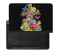 Faith-Cross Floral Butterflies Flowers Passport Wallet Cute Passport Case with Card Slot Travel Passport Holder Cover