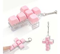 Faith Cross Keyboard Fidget Toy - Crisp Sound,Stress Relief Fidget Clicker Keychain,Quiet Anxiety Gift Toys for Adults at Work, Travel, Home - Anxiety Relief & Focus Boost (Pink)
