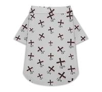 Faith Crosses Dog Hawaiian Shirt Stretch Collar Button Down Pet Clothes for Small Medium Puppy