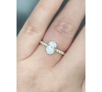 Faith Diamonds 18ct Yellow Gold 1.55ct D/E Colour Total Oval Cut Solitaire with Hidden Halo & Diamond Shoulders LAB Grown Diamond Certified Ring