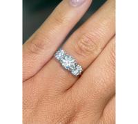 Faith Diamonds 18ct Yellow Gold 2.10ct D/E Colour Round Brilliant Three Stone LAB Grown Diamond Certified Ring