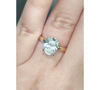 Faith Diamonds 18ct Yellow Gold with Platinum Head 2.08ct D/E Colour Total Oval Cut Solitaire with Hidden Halo LAB Grown Diamond Certified Ring